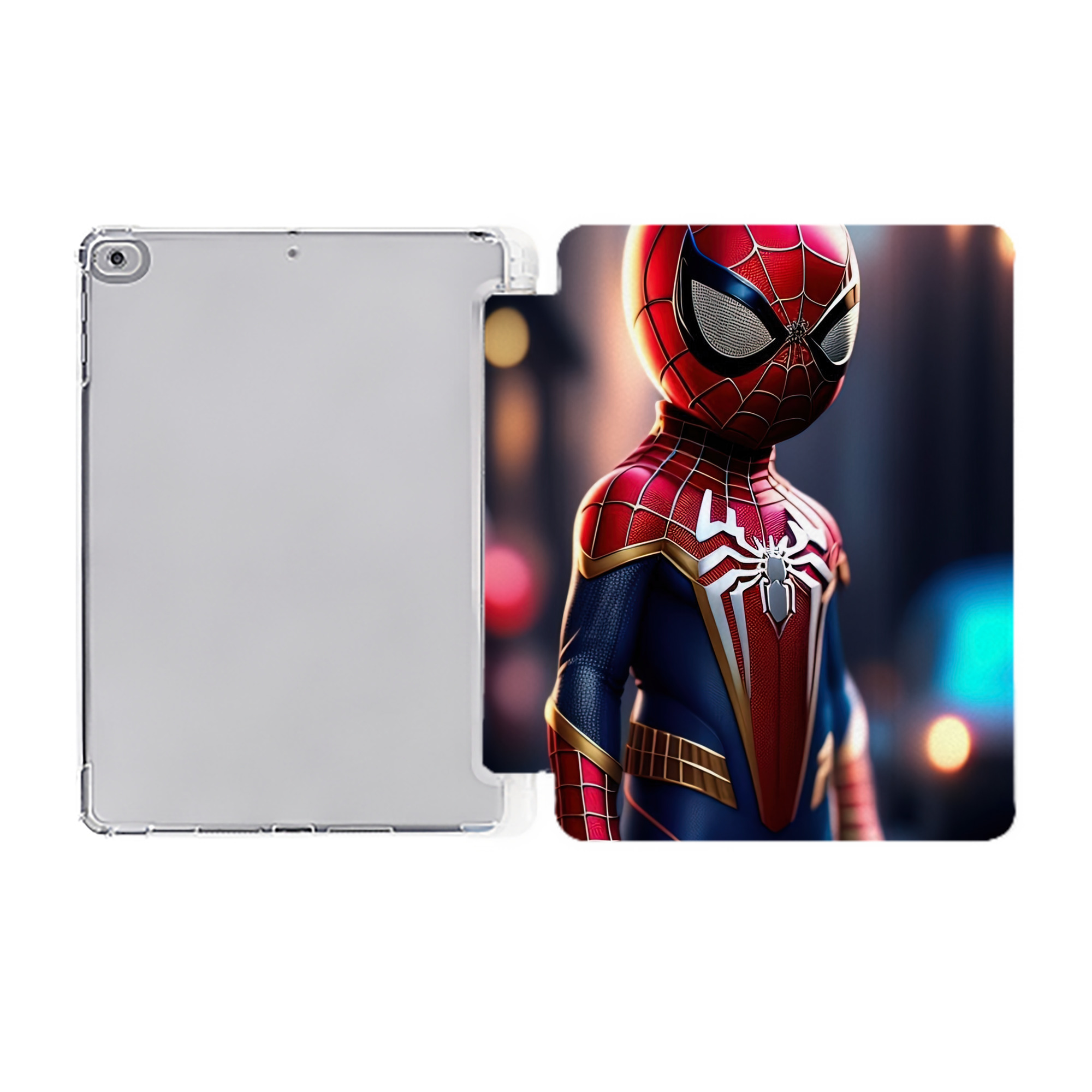 （画像用） Spider Man スパイダーマン IPad ケース ペン収納付き 三つ折りスタンド PUレザー×シリコン 対応機種9.5/10.5/10.9インチ
